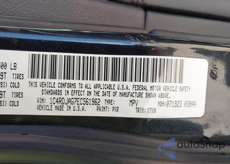2014 Dodge Durango Sxt from USA, damaged, VIN 1C4RDJAG7EC561962